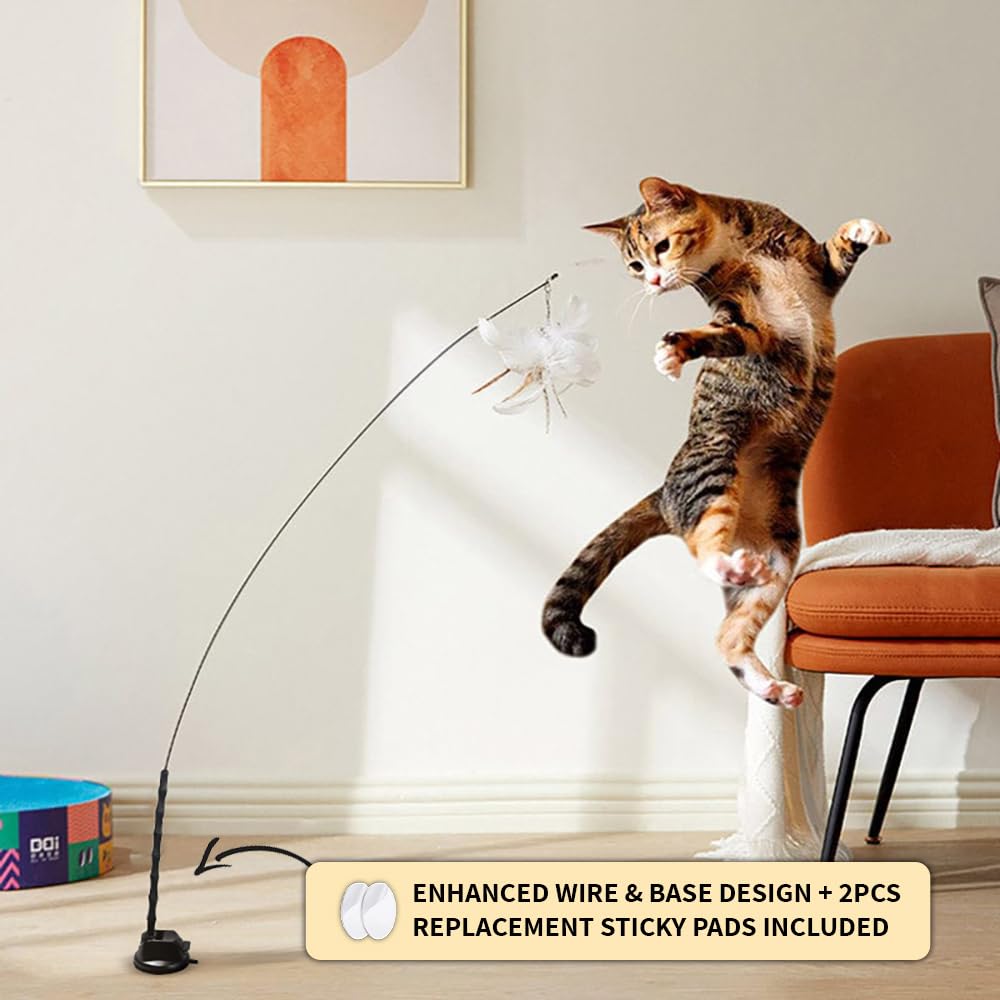 Leo's Paw Interactive Bird Simulation Cat Toy Set - 5 Realistic Colorful Birds with Bells & Suction Base for Engaging Play