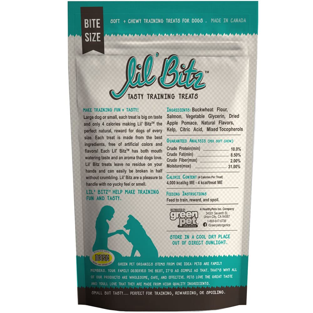Lil Bitz Training Treats for Dogs and Cats (1 Pack, All Dog Sizes - Wild Salmon + Kelp)