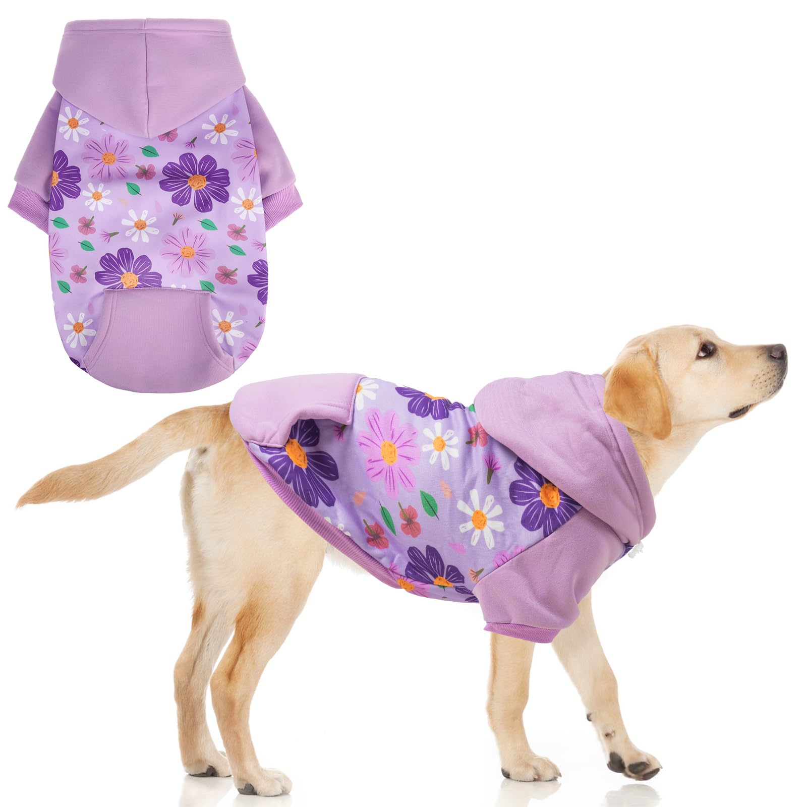 Kooltail Dog Hoodies, Soft Dog Sweater, Spring Dogs Coats, Warm Fleece Pet Clothes Hooded Sweatshirt With Pocket For Small Mediu