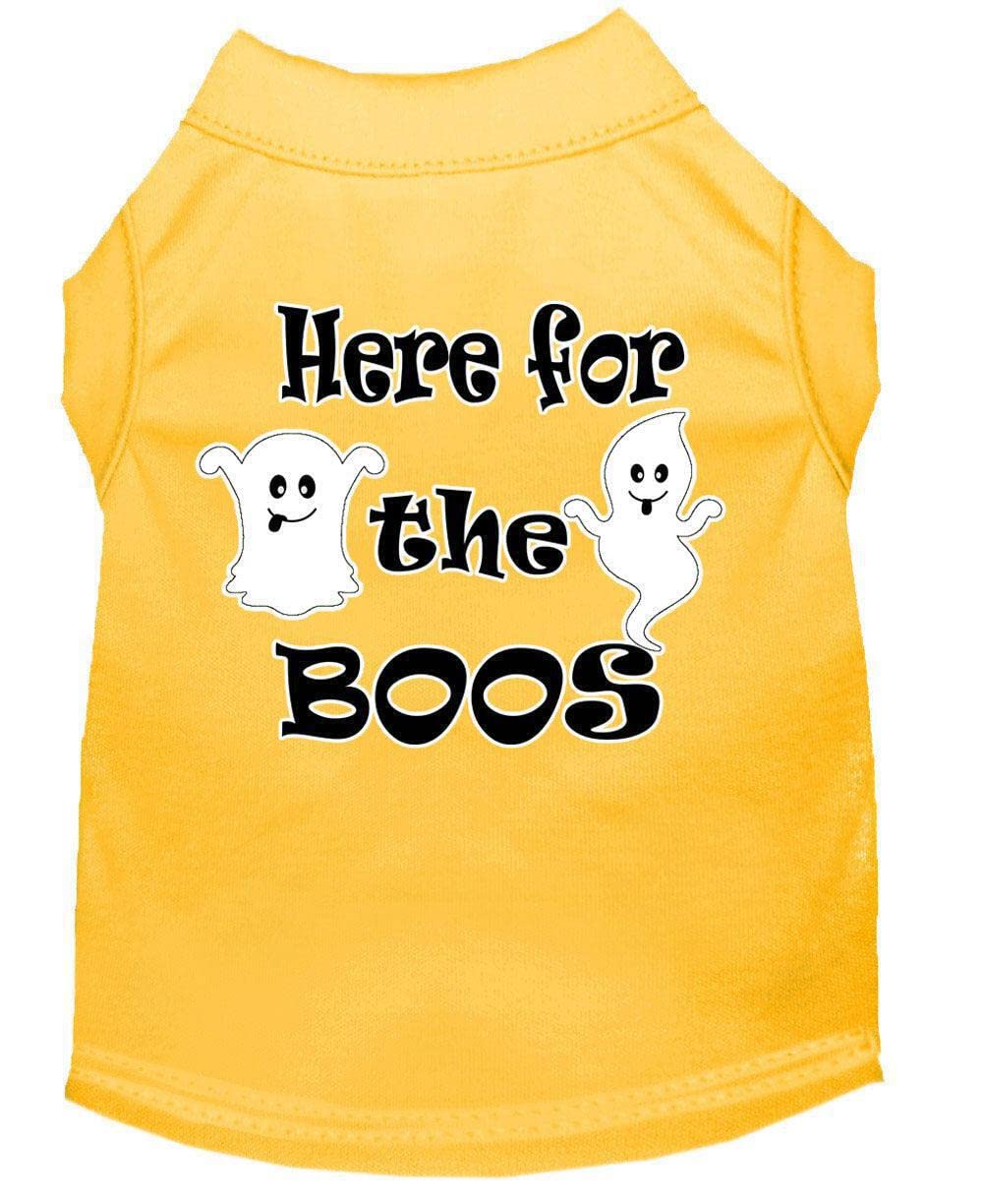 Here For The Boos Screen Print Dog Shirt Red Med 12