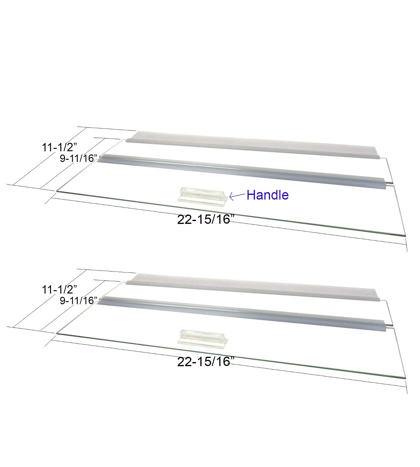 Glass Canopy Two Piece Set For Aquariums With Center Braces, (Tank With Center Brace, 48'' L X 13'' W)