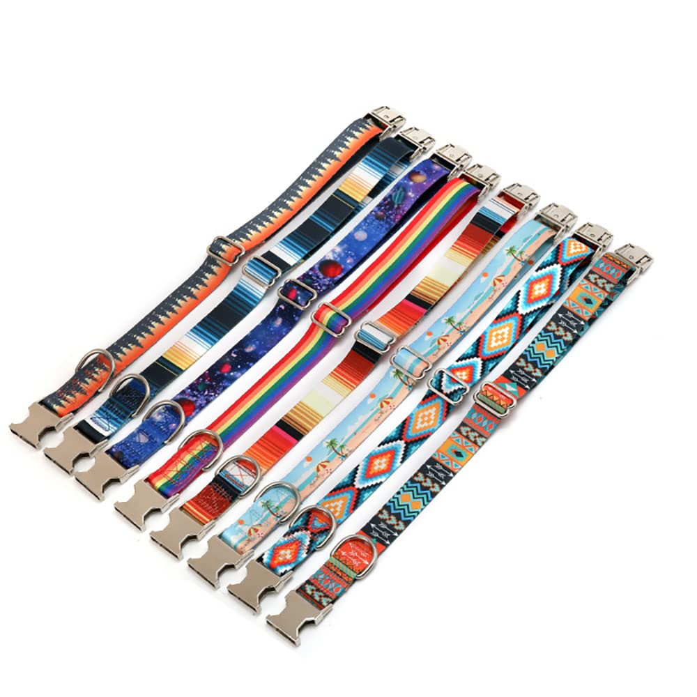 Boy Dog Collars For Small Medium Large Xl Dogs, Western Aztec Tribal Quick Release Buckle Metal Clasp Cool Basic Male Pet Collar