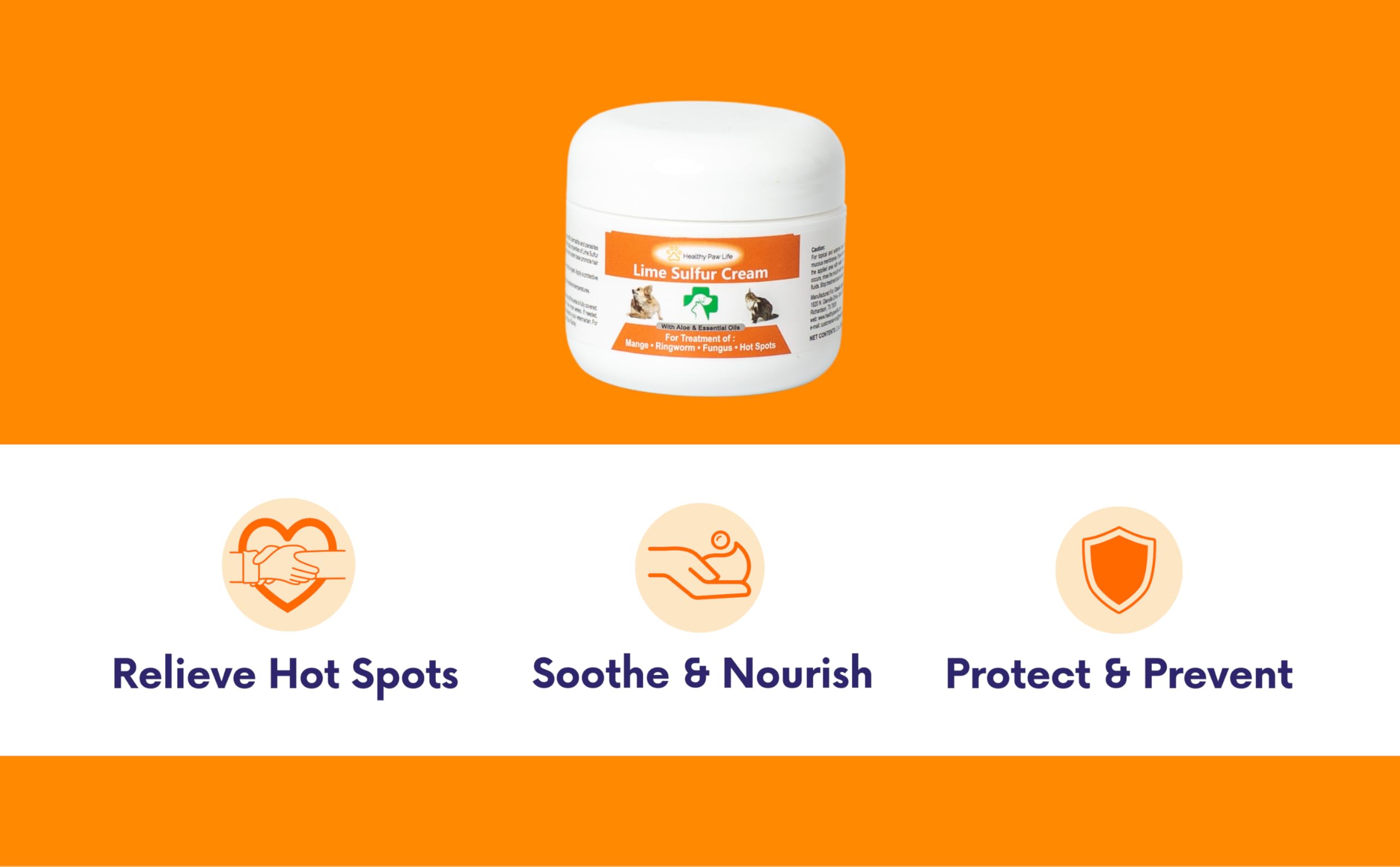 Healthy Paw Life Lime Sulfur Pet Skin Cream 2 oz - Soothing Treatment for Itchy Dry Skin in Dogs, Cats, Puppies, Kittens, Horses