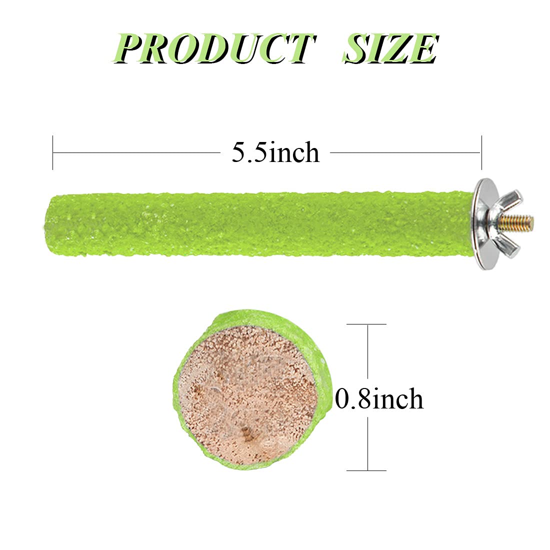 Hamiledyi Parrot Perch Stand Toy, Bird Cage Perch Toy,Natural Paw Grinding Stick For Small Parrots, Parakeets, Cockatiels, Lovebirds Chewing Stick(S)