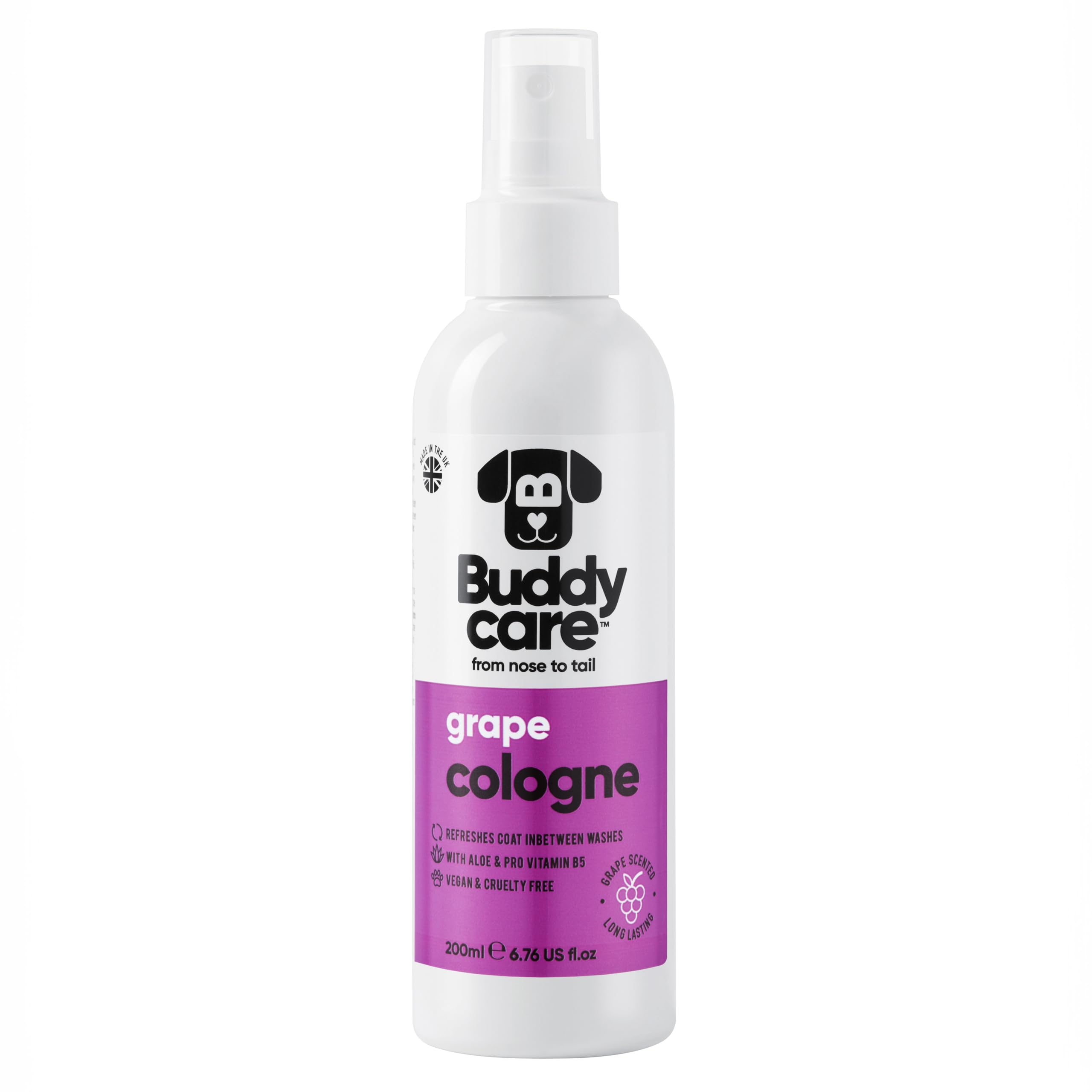 Buddycare Dog Cologne - Grape - 200Ml - Refreshing And Grape Scented Dog Cologne - Refreshes Between Dog Washes