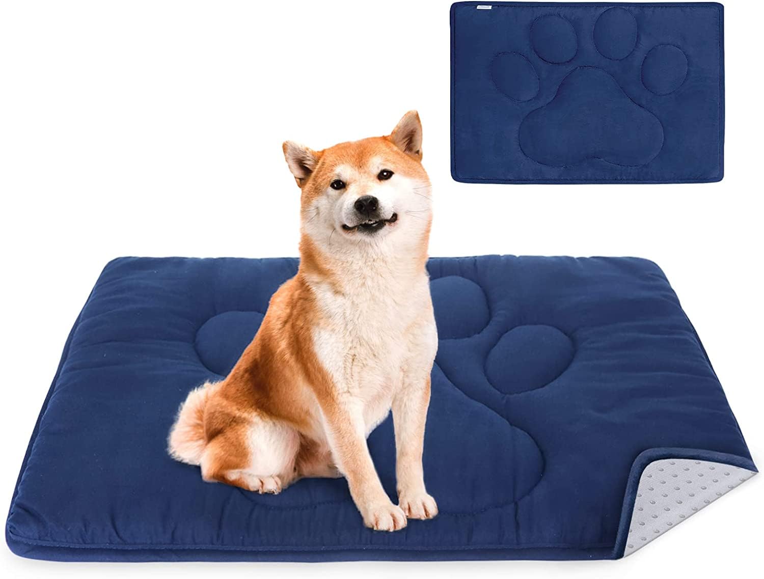 Dog Crate Pad(23''X 36''),Washable Crate Mat With Anti-Slip Bottom, Dog Mats For Sleeping, Breathable Kennel Pad,Dark Colored To