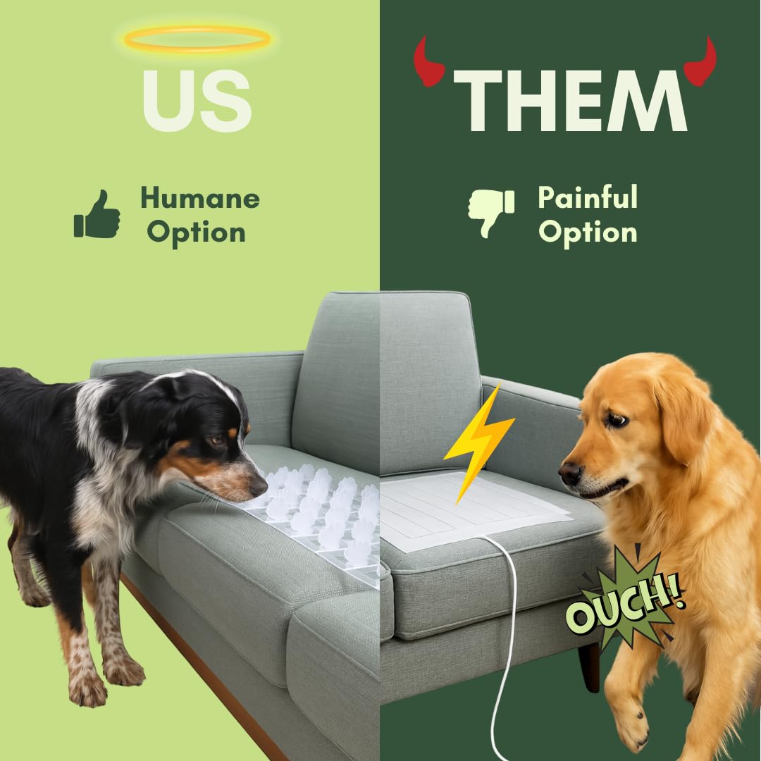 Peachtree Pet Made In The Usa (Love Seat) Clear Humane Scat Mat To Keep Dogs Off Couch & Dog Counter Surfing Deterrent - Pain Fr