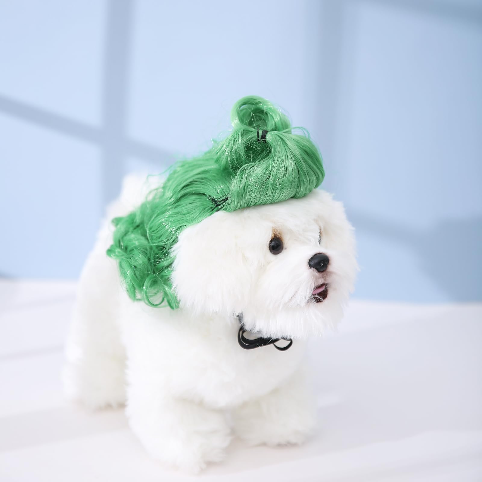 Funny Cosplay Wig For Dog, Headwear Apparel, Pet Costumes, Cat Dress Up For Halloween, Christmas, Parties, Festivals (Green Brai