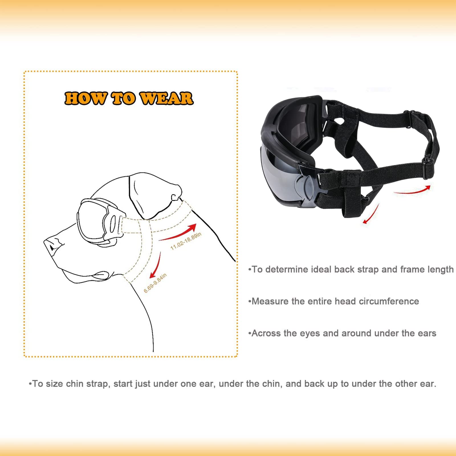 Nvted Dog Sunglasses Dog Goggles, Uv Protection Wind Protection Dust Protection Fog Protection Pet Glasses Eye Wear Protection W