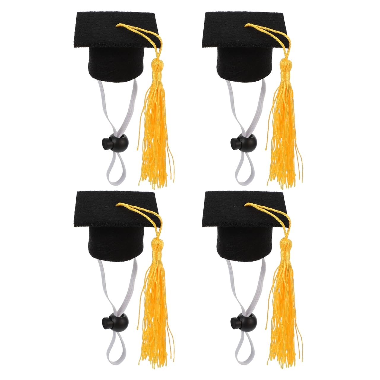 KESYOO 4pcs Mini Graduation Cap Pet Graduation Caps Small Dog Graduation Hats with Yellow Tassel Pet Graduation Costume for Dogs