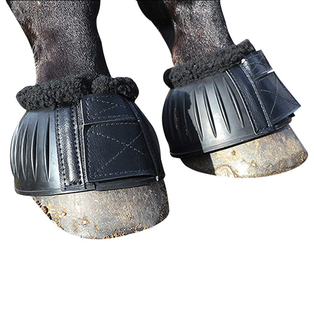 Professional'S Choice Fleece Rear Open Rubber Boots | Hook & Loop Closure | Sold In Pairs | Medium Black