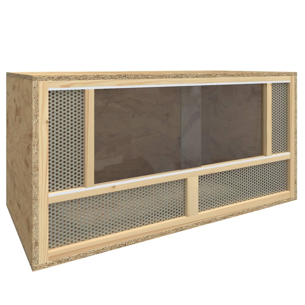 vidaXL Terrarium - Engineered Wood & Glass, 31.5”x15.7”x15.7” Reptile Feeding Box