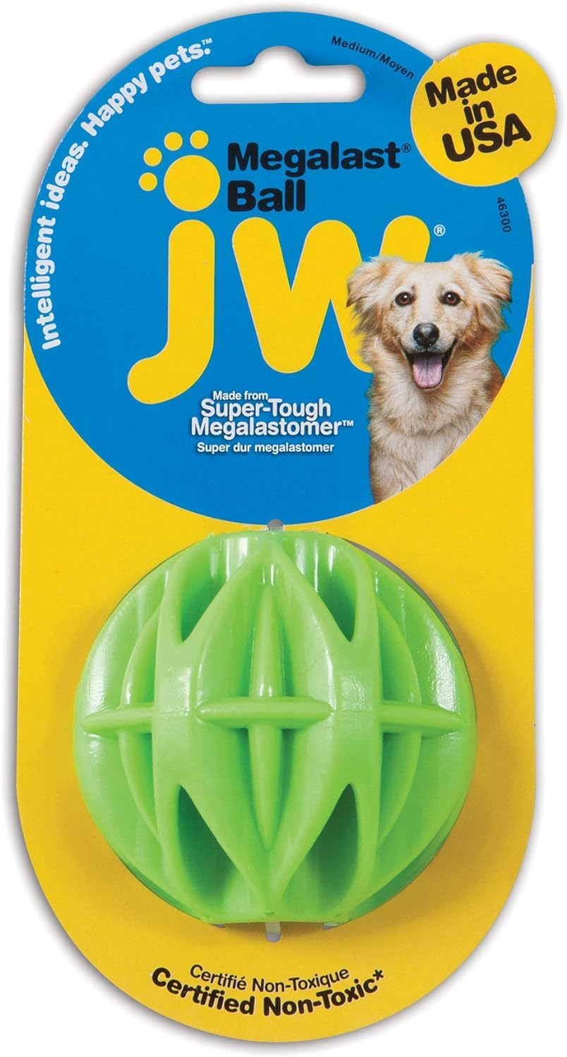 JW Pet Medium Megalast Ball Dog Toy 2-Pack