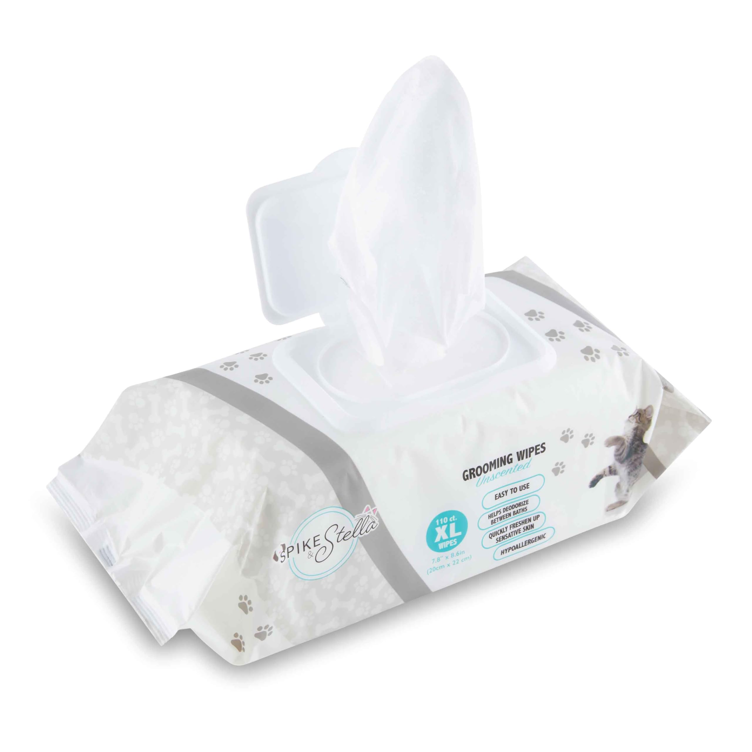 110 Pack Pet Grooming Wipes - Large & Extra-Large Sizes - Lavender, Aloe, & Unscented Variations - Hypoallergenic & Extra Durabl