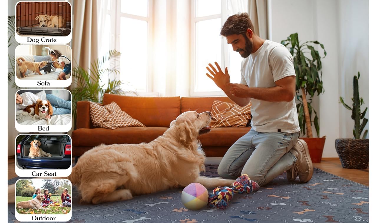 Baodan Washable Pee Pads For Dogs Large 36' X 72' 2-Pack Reusable Puppy Pads Pet Training Pads, Fast Absorb Dog Mats, Waterpro