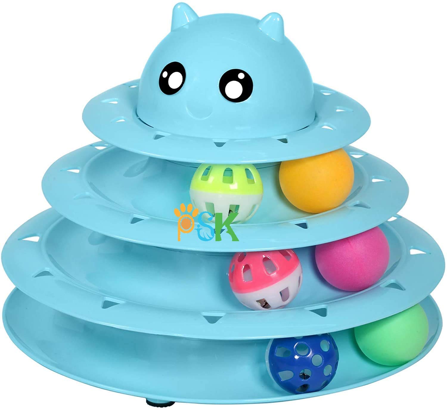 Psk Pet Mart Cat Toy Roller 3Level Turntable Cat Toy Balls With Six Colorful Balls Interactive Kitten Fun Mental Physical Exerc