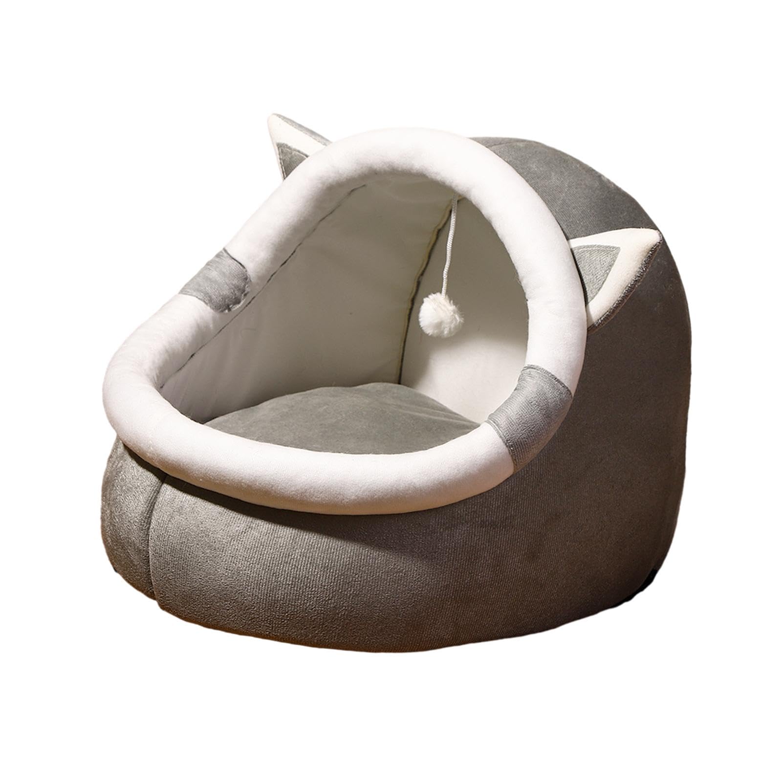 APIRILY Cat Bed Cave Kennel Sleeping Semi Enclosed Pet Cat Nest for Puppy Dog Kitten L Grey | Pet Supplies | Cat Supplies | Beds
