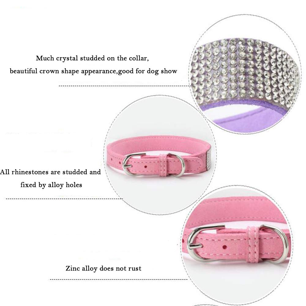 Yorkie Collar Girl,Rhinestone Dog Collars Bling Diamond Cute Sparkly Jewelry Cat Collar For Xs Small Medium Large Girl Female Pr