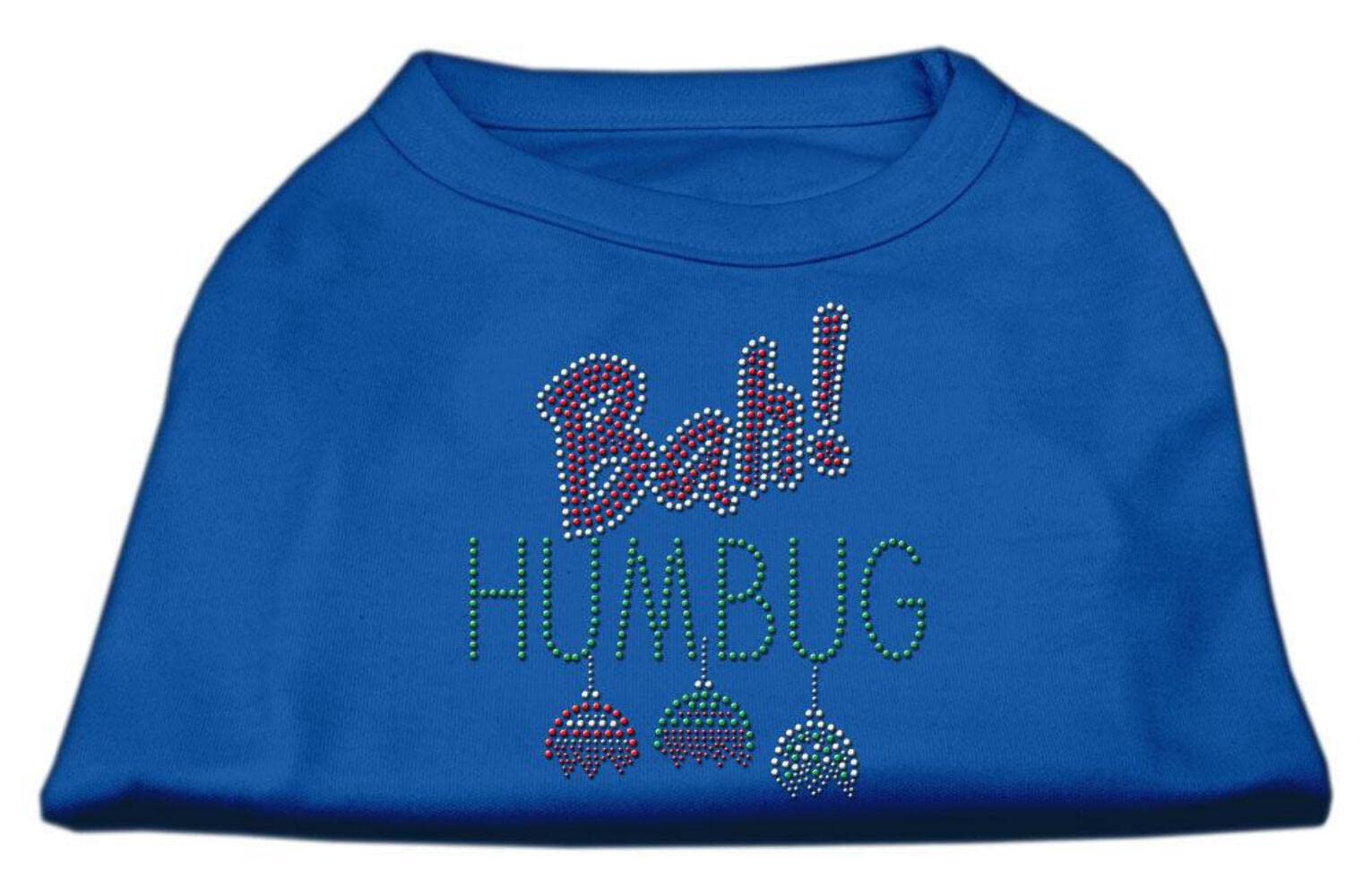 Christmas Pet Dog & Cat Shirt Rhinestone, 'Bah Humbug' White 2Xl (20-25 Lbs.)