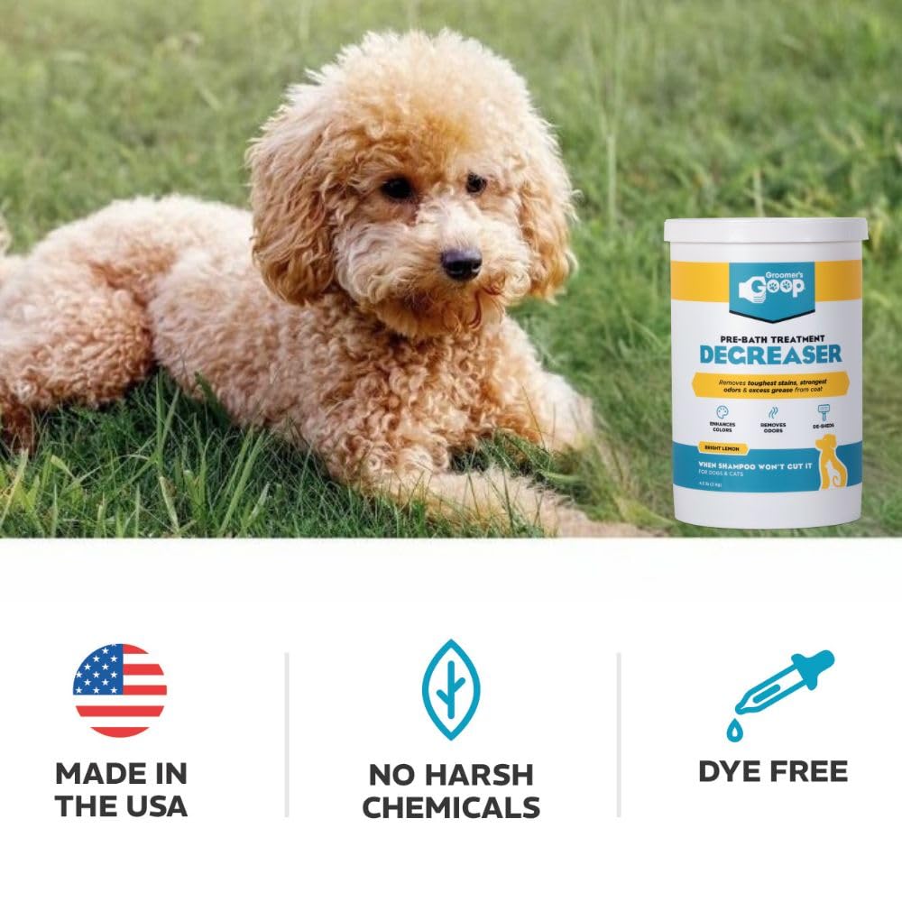 Groomers Goop Pre-Bath Pet Degreaser Treatment - Professional Strength Formula Removes Tough Oil & Grime from Dog & Cat Coats, C