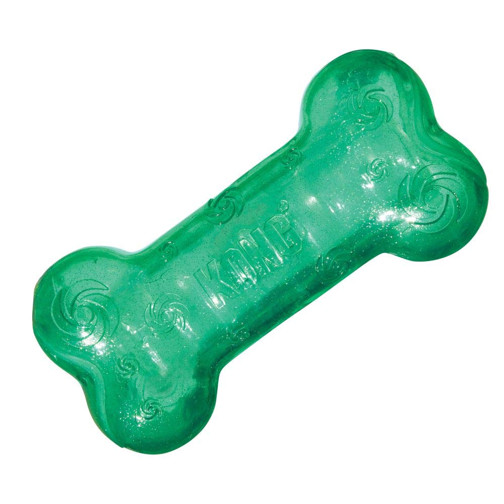 Kong - Squeezz Crackle Bone - Strong Indoor/Outdoor Dog Toy - For Medium Dogs (Assorted Colors)