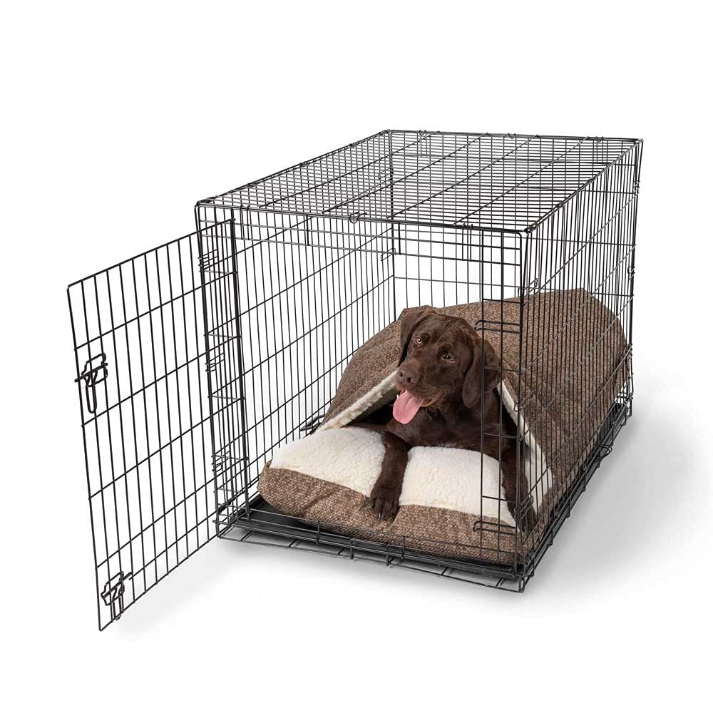 Snoozer Luxury Cozy Cave Crate Pet Bed With Microsuede, Large - Merlin Camel