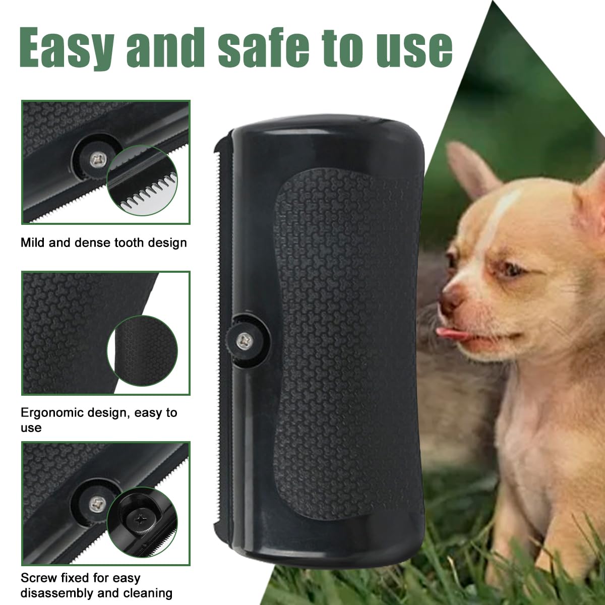 Handheld Dog Grooming Brush Deshedding Dog Brush for Dogs Cats Rabbits Horses Gentle Dog Deshedding Tool Ergonomic Dog Groomer B