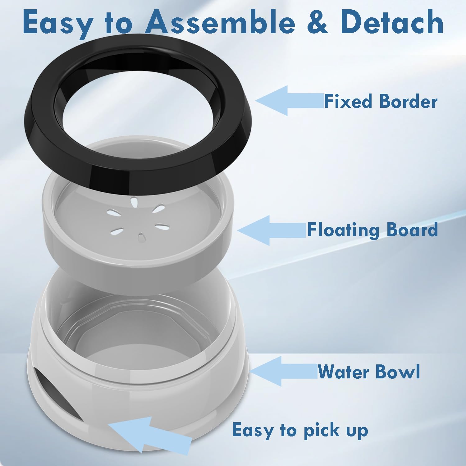 Takfox Dog Water Bowl, No Spill Cat Slow Feeder Water Dispenser Portable Vehicle Carried Car Travel Bowls For Small Medium Pets