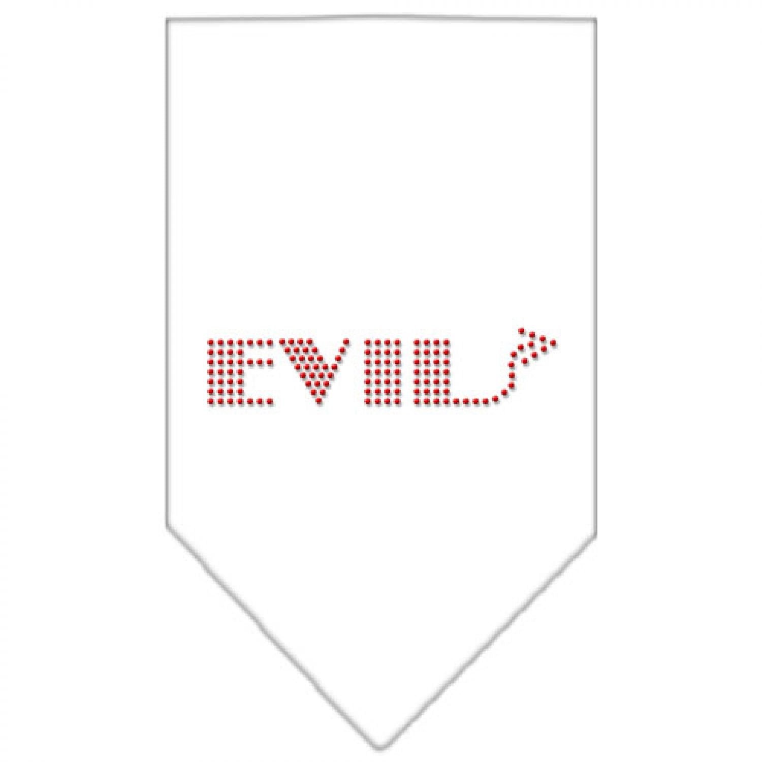 Mirage Pet Products Evil Rhinestone Bandana, Large, White