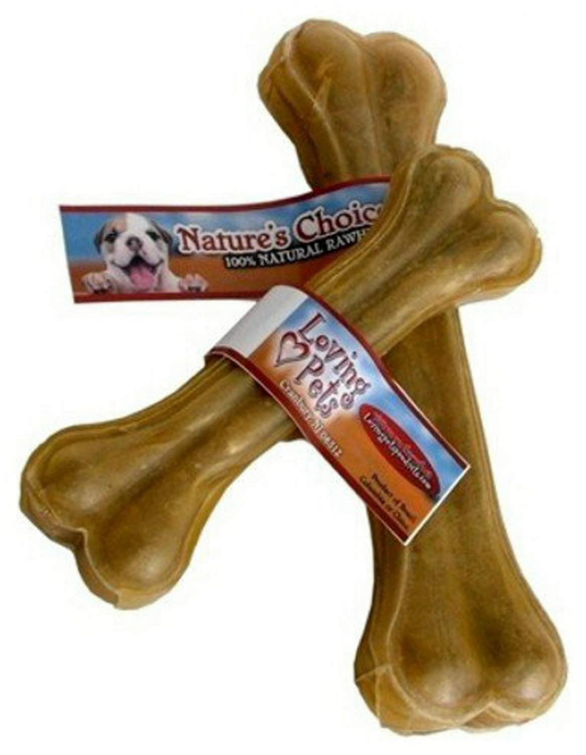 Loving Pets Natures Choice 100% Natural Rawhide Pressed 8 Bone Medium