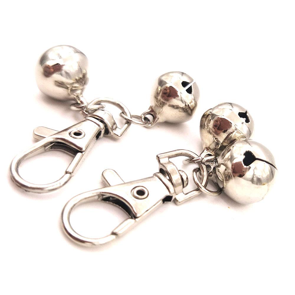 DIY Pet Bells 304 Stainless Steel Dog Bells 4 pcs Gold and Silver Bell Training Charm Pendants Jewelry for Pet Dog Cat Necklace