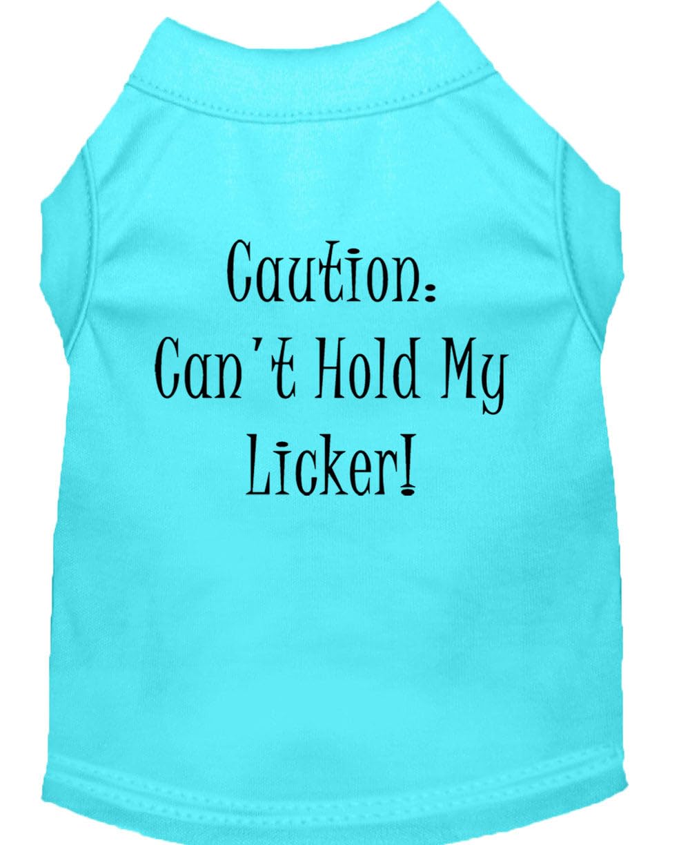 Pet Dog & Cat Shirt Screen Printed, 'Can'T Hold My Licker' Aqua 3Xl (25-35 Lbs.)