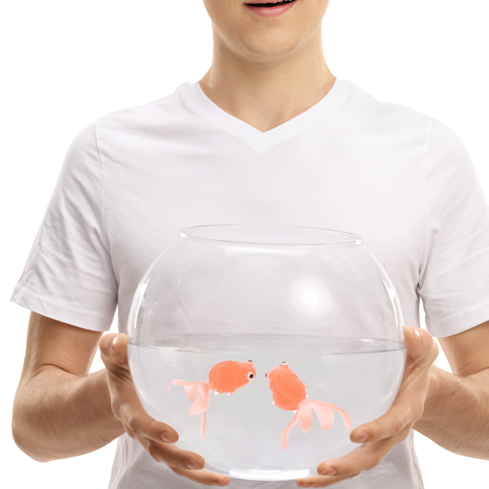 Kisangel Floating Fish 10pcs Miniature Goldfish Artificial Swimming Goldfish Rubber Goldfish Toy Fish Emulation for Aquarium Fis