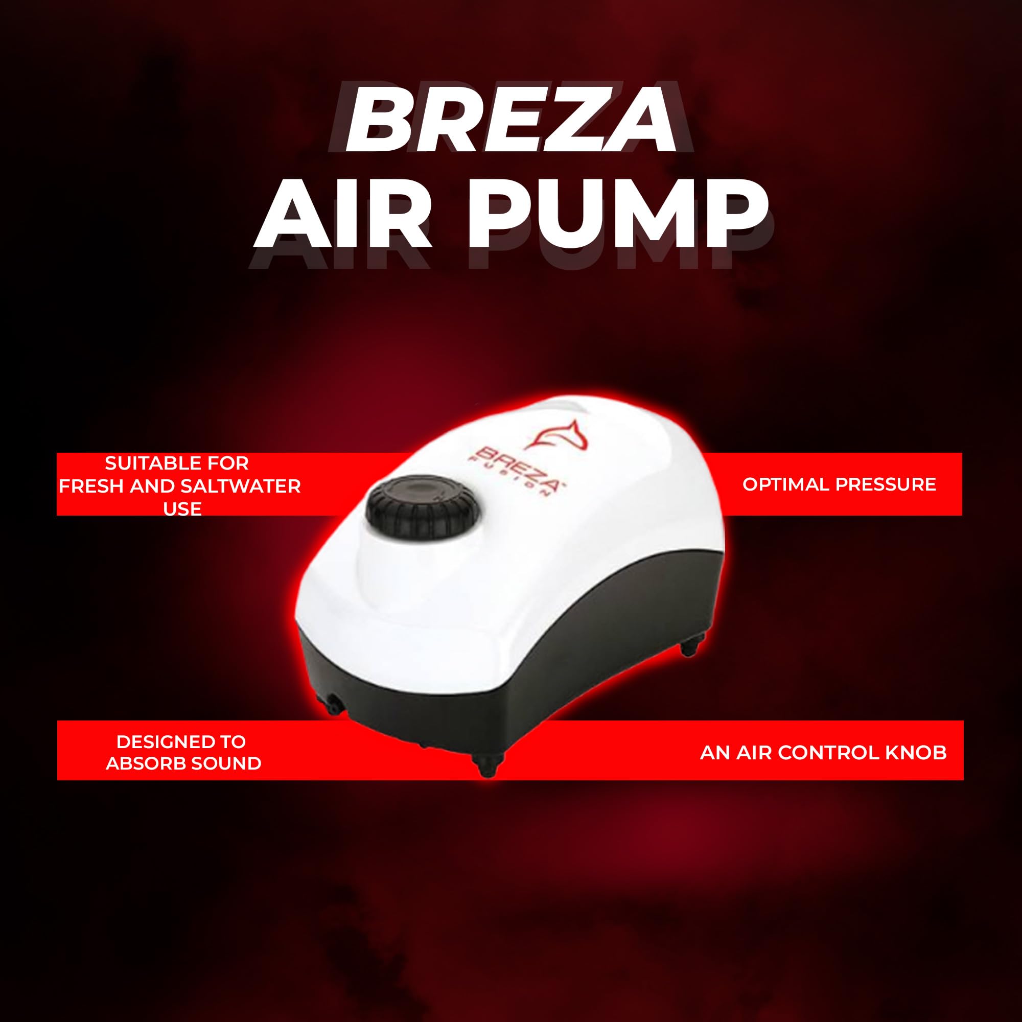 Aquatop Fusion Aquarium Air Pump Single Outlet Super Quiet Up To 55 Gal Fish Tank Bzf-400