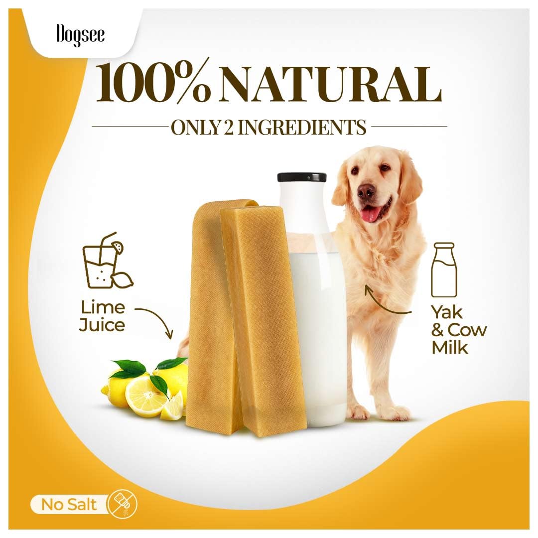 Dogsee Chew Dog Dental Chews | Long Lasting Dog Chews for Large Dogs | Yak Cheese Flavored Himalayan Dog Chew That Will Lower Th