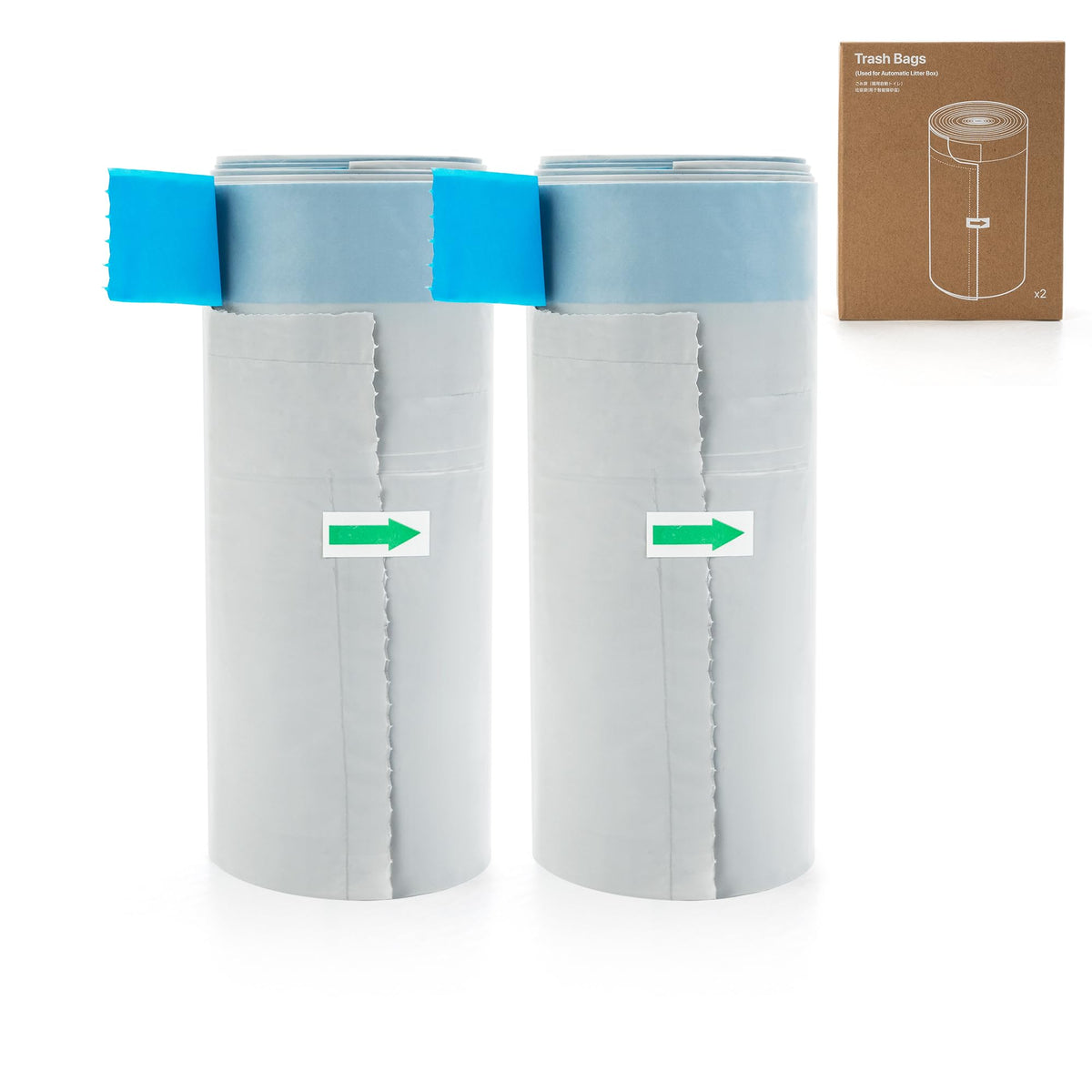 Neakasa Replaced Waste Bags-2 Rolls, Cat Litter Waste Receptacles Bags For M1 Open-Top Self-Cleaning Cat Litter Box
