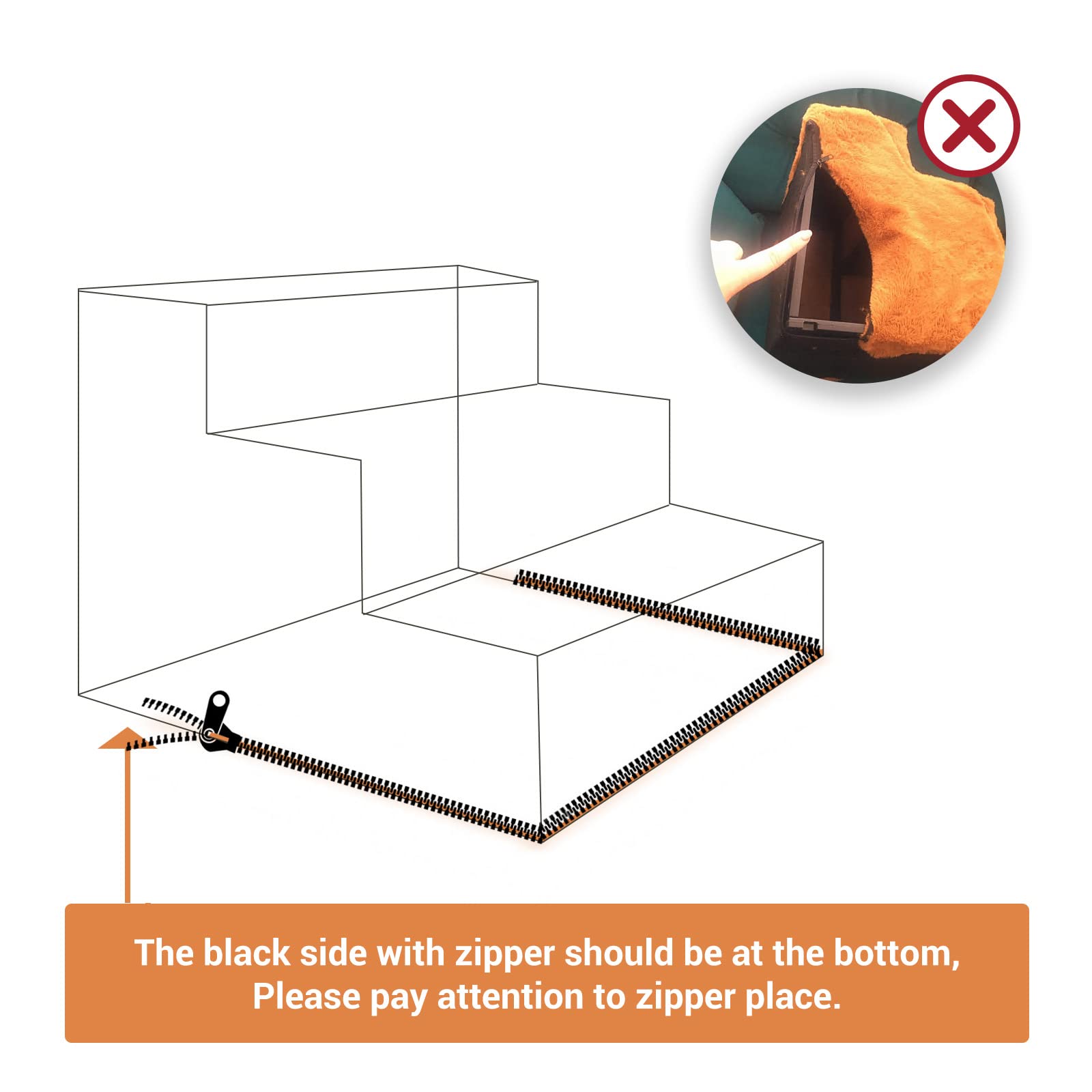 Enjoying Dog Stairs For Small Dogs, 3-Step Doggy Ladder For Couch, Assemblable Non-Slip Puppy Cat Steps, Brown