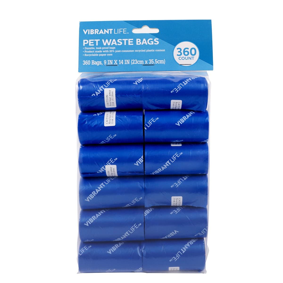 Vibrant Life 360 Pet Waste Bags | Durable | Leak-Proof | 24-Rolls | Dog Suppies