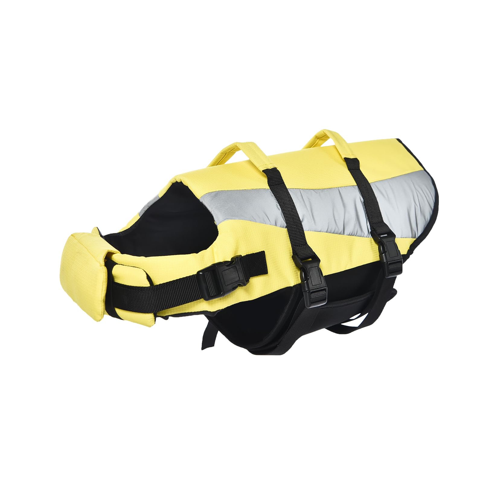 Amazon Basics Dog Adjustable Life Jacket With Reflective Stripes, Yellow, Medium