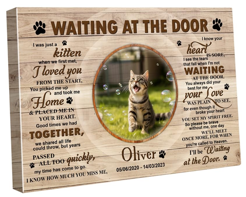 C80811 Unique Cat Memorial Canvas Gift For Cat Lover - Personalized Wall Art Decor With Sayings - Custom Landscapes Canvas In Cu