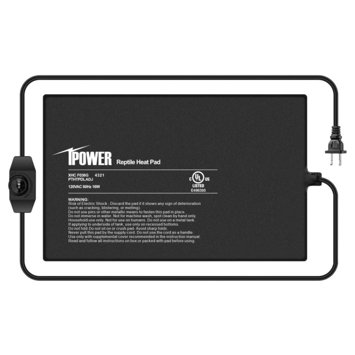 Ipower 8 By 12 Inch Reptile Heating Pad With Temperature Adjustable Controller Knob, Under Tank Warmer Terrarium Heat Mat For Re