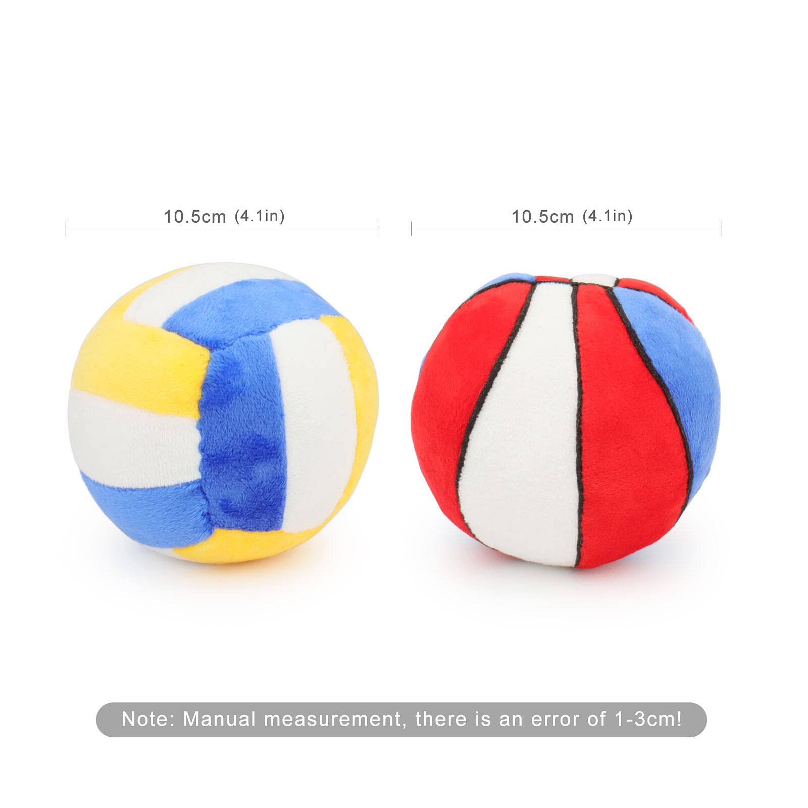 Piang Gouer 2Pcs Interactive Dog Toys Dog Balls Suitable For Small And Medium Dogs, Squeaky Plush Dog Toys, Puppy Teething Chew