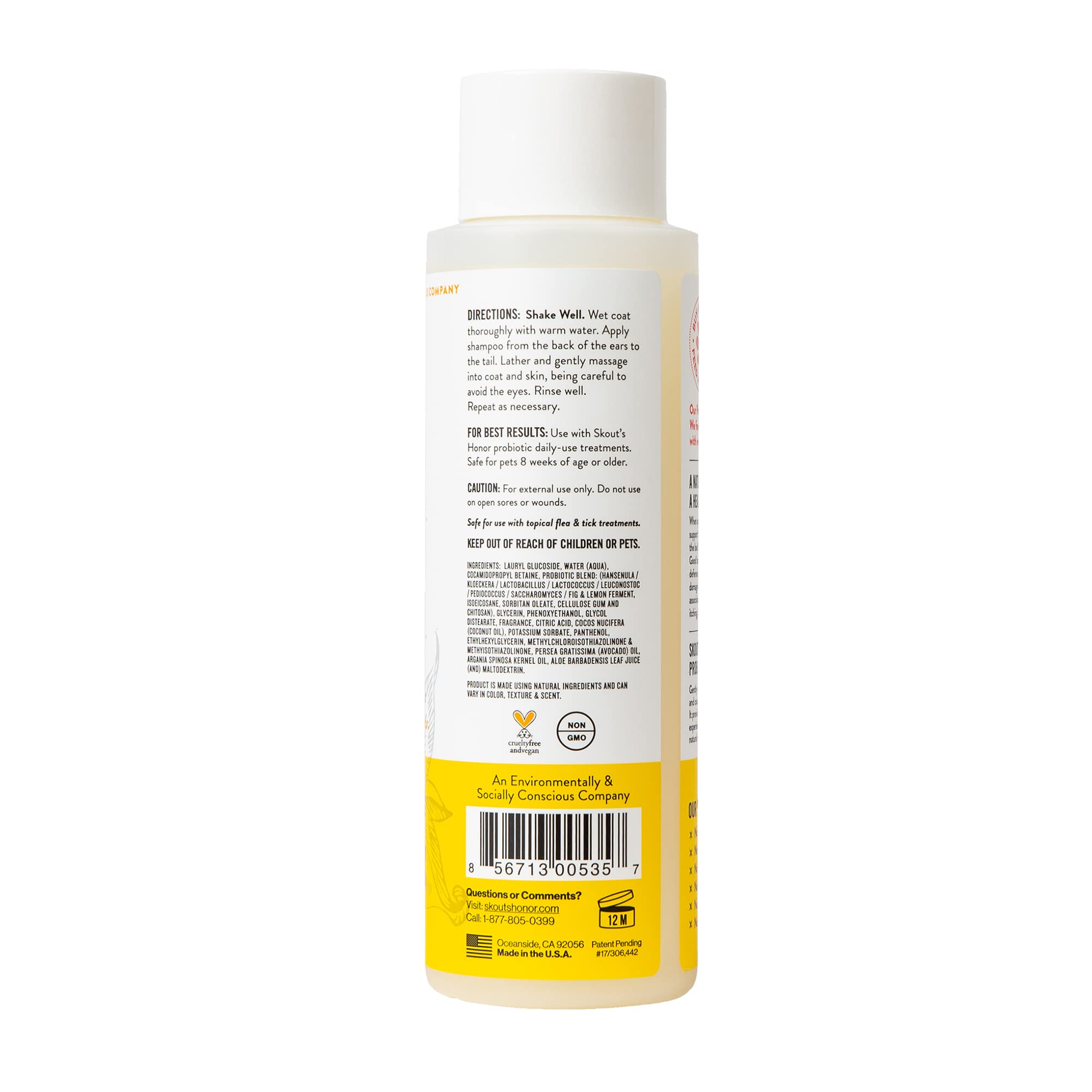 Skout'S Honor Probiotic Pet Shampoo (Honeysuckle) For A Healthier Skin And Coat