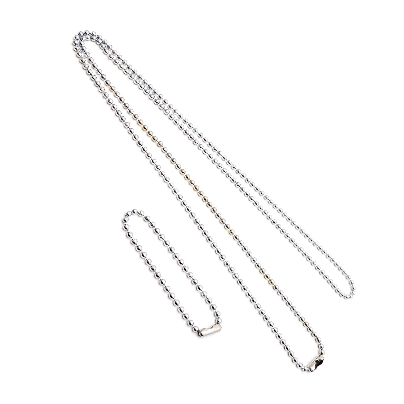 Stainless Steel 4.5 In And 27 In. Military Dog Tag Ball Chain Ships In 1-2 Days From Usa!