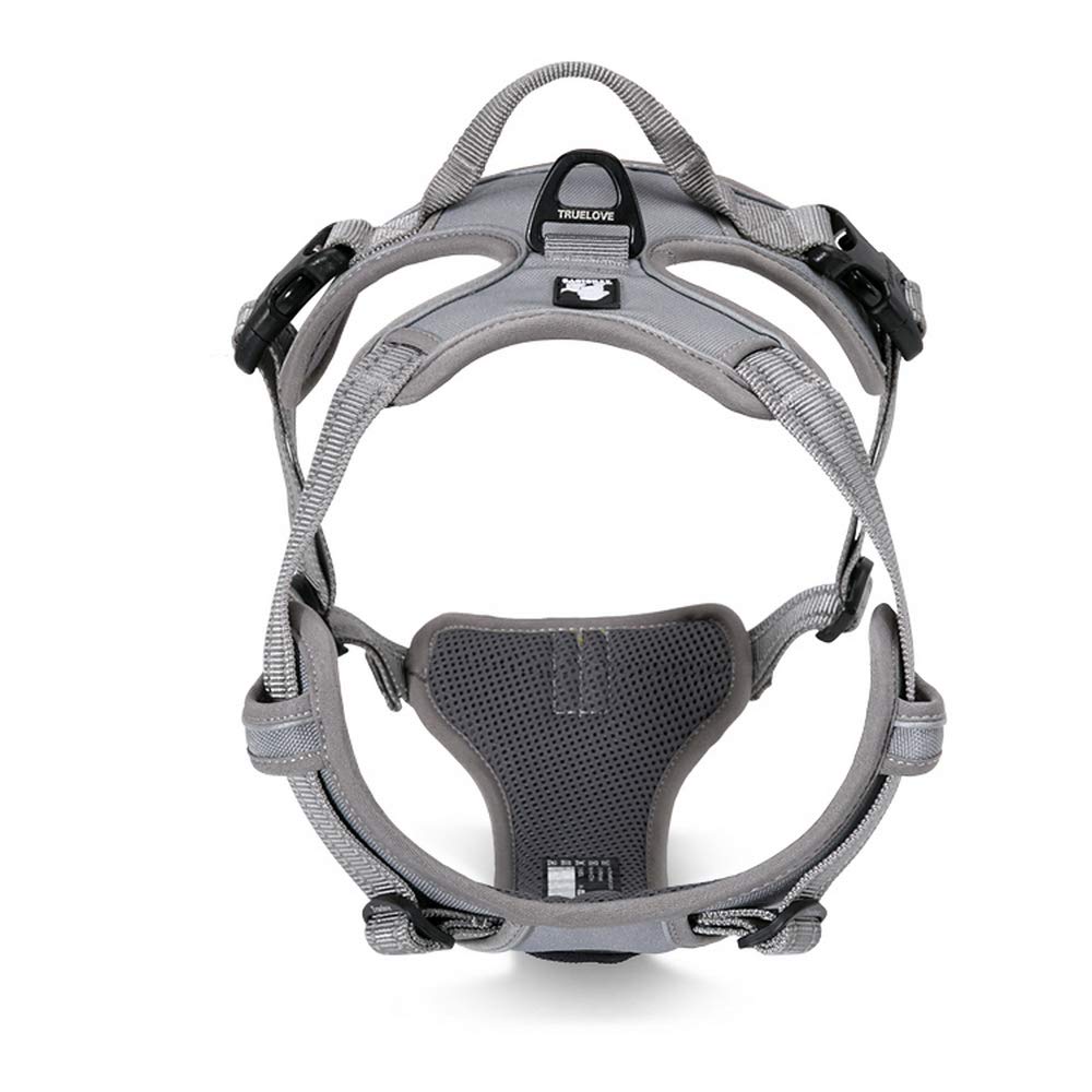 True Love Adjustable No-Pull Dog Harness Reflective Pup Vest Harnesses Comfortable Control Brilliant Colors Truelove Tlh5651(Gray,Xs)