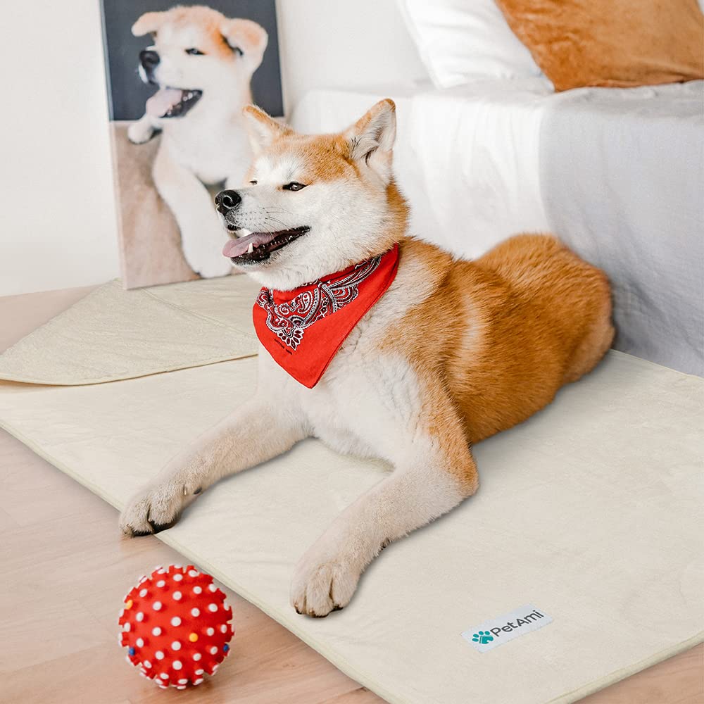 Petami Waterproof Dog Blanket For Extra Large Dogs, Pee Proof Pet Blanket For Bed Couch, Reversible Water Proof Blanket For Puppy Indoor Cat, Soft Dog Crate Cover Washable, Queen 90X90 Beige