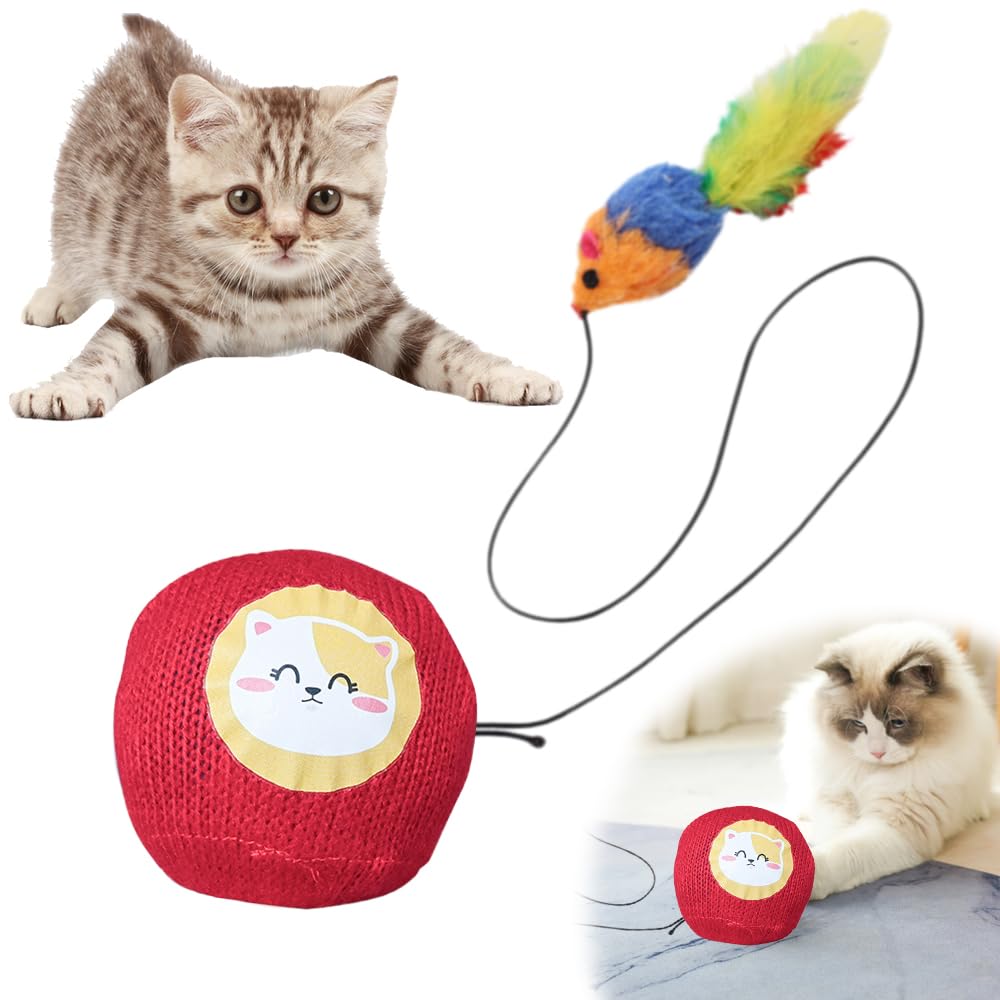 Cat Toy, Upgrade Interactive Cat Toys Ball With Motion Sensor, Automatic Cats Ball With Mouse Indoor Toy (With Silent Cover)