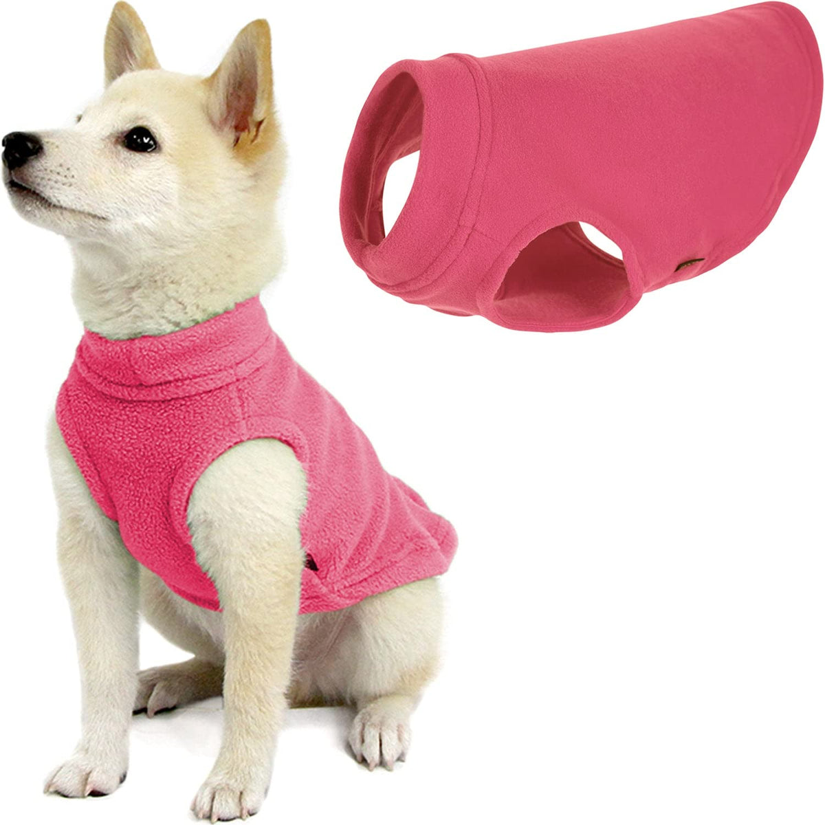 Gooby Stretch Fleece Vest Dog Sweater - Warm Pullover Fleece Dog Jacket - Winter Dog Clothes For Small Dogs, Large Dogs, Boy Or Girl - Soft, Super Stretchy Fleece Vest Dog Sweater - Pink, Small