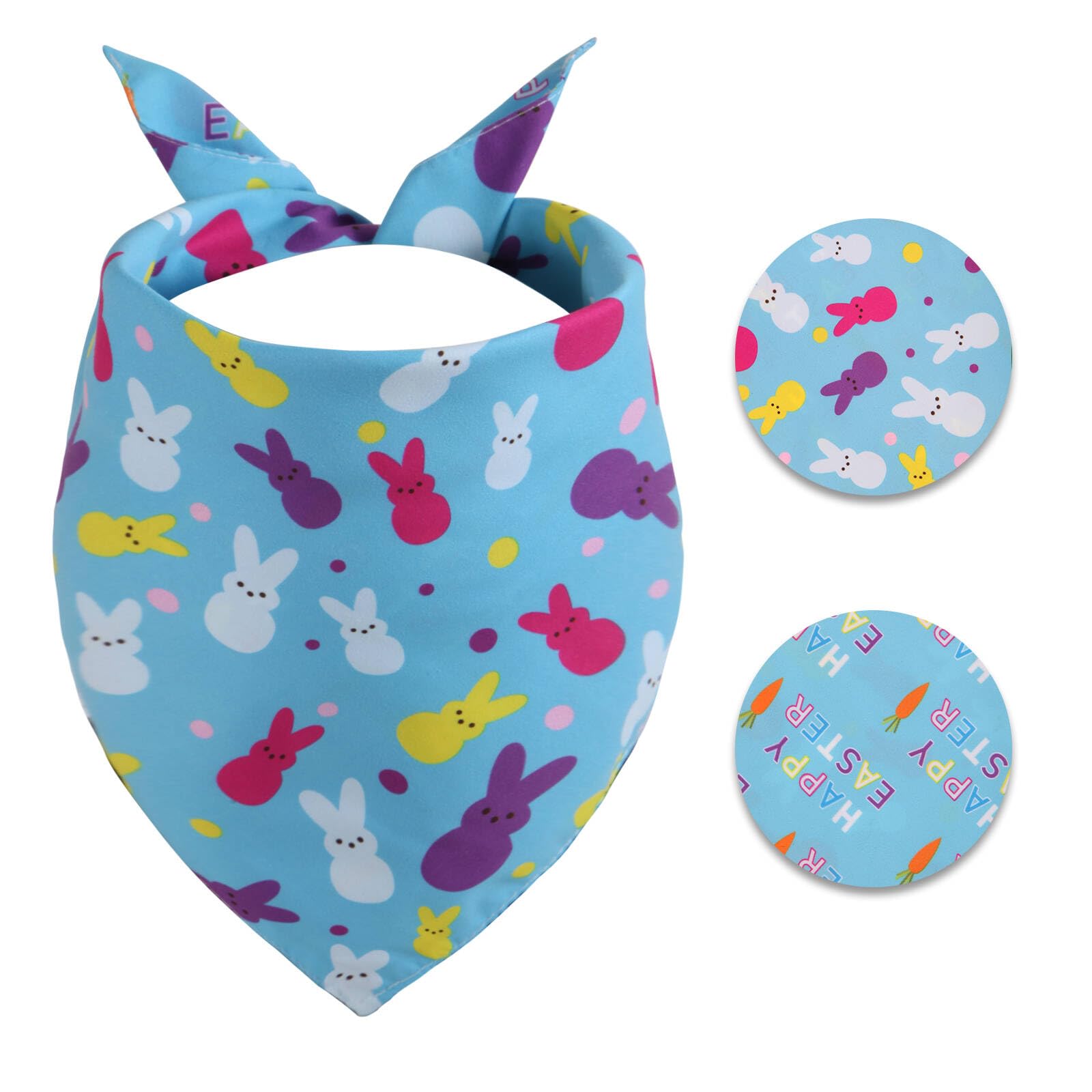 Gofshy Easter Dog Bandana Small -1 Pack, Premium Durable Triangle Reversible Dog Scarf, Adjustable Puppy Bandana Breed Bib Handk