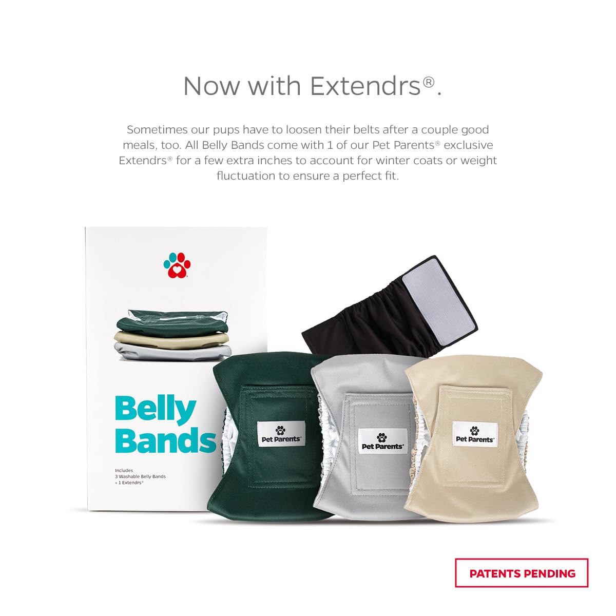 Pet Parents Premium Washable Belly Bands For Male Dogs & Extendrs, (3Pack) Of Male Dog Diapers & Male Dog Belly Bands, Color: Spruce, Size: Large Dog Diapers Male